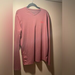 Under Armour Men's Striped Red Long Sleeve size L